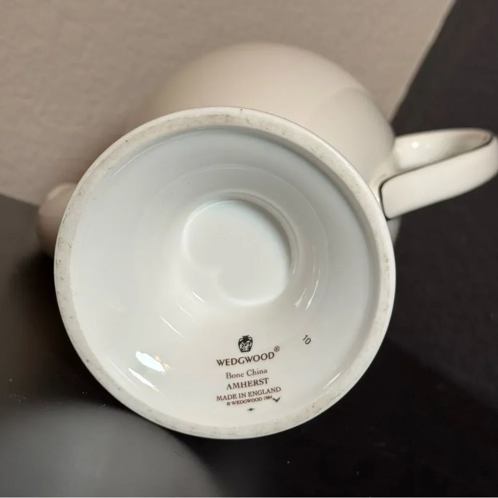 Vintage Wedgwood Coffee Pot Amherst Pattern White with Platinum Trim